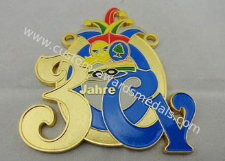 2D or 3D CY Carnival Medal by Zinc alloy with Soft Enamel, Gold Plating, Flat Back Side