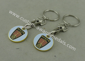 Customised Gold Color Trolley Token Keyring Personalised Rover Brass
