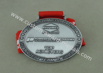 Die Cast Medals For Souvenir , Ribbon Medal Badge For Sports