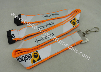 Customized Promotional Lanyards , Polyester Sublimation Lanyard With Safety Buckle