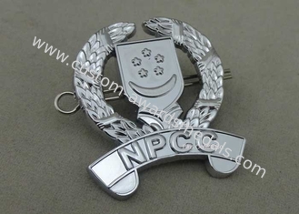 3D Chrome Souvenir Badges , Zinc Alloy Die Struck Awards Police Badges