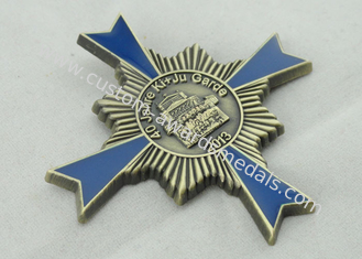 40 Jahre Garde Enamel Medal , Antique Brass Plating For Decorative