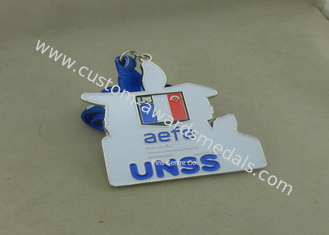 Souvenir Customized Silver Sport Medal With Soft Enamel , Die Casting  Awards Medal For Running