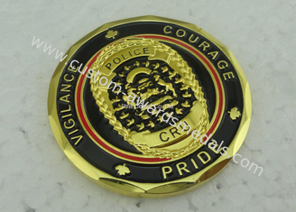 Soft Enamel Brass Personalized Coins Die Struck Gold CRU OEM