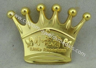 3D Crown Brass Die Stuck Soft Enamel Pin Gold Plating Logo Customized