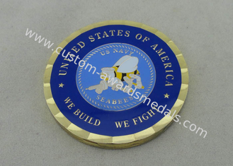 US Navy SEABEES Personalized Coins , Brass Die Stamped In 2.0 Inch For We Build We Fight Coin