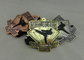 Customized Martial Arts Ribbon Medals , Die Casting Enamel Medal With Sublimated Lanyard