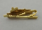 Small Nickel Custom Gold Personalized Tie Bar Gift With Epoxy Black Train