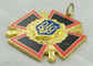 Zinc Alloy Cross Sward Enamel Medal , Imitation Hard Enamel , Gold Plating