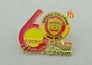 3D round gold plating Enamel Medal with soft enamel , Die Casting Brooch Pin