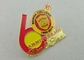 3D round gold plating Enamel Medal with soft enamel , Die Casting Brooch Pin