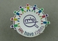 Die Struck Iron Epoxy Award Soft Enamel Pin , Silver Club Badges With 3D Logo