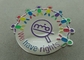 Die Struck Iron Epoxy Award Soft Enamel Pin , Silver Club Badges With 3D Logo