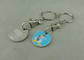 Promotional 2D Shopping Cart Coin Keychain , Iron Stamped Custom Metal Tokens