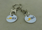 Die Stamped Trolley Token Keyring With Soft Enamel Shopping Coin