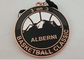 Zinc Alloy Basket Ball Sports Enamel Medal Nickel Plating With 900 * 25 Mm Ribbon