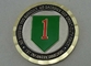 Soft Enamel Brass Personalized Coins , Two Tones Metal Colors US Army Division Coin
